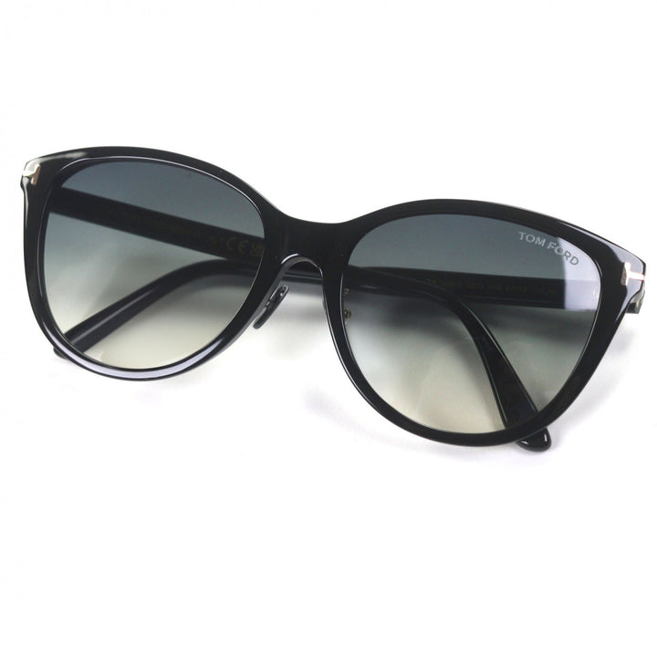 極美品▼TOM FORD トムフォード TF1055-K グラデーションレンズ キャットアイ サングラス ブラック 57□18 145 デモレンズ 箱・ケース付