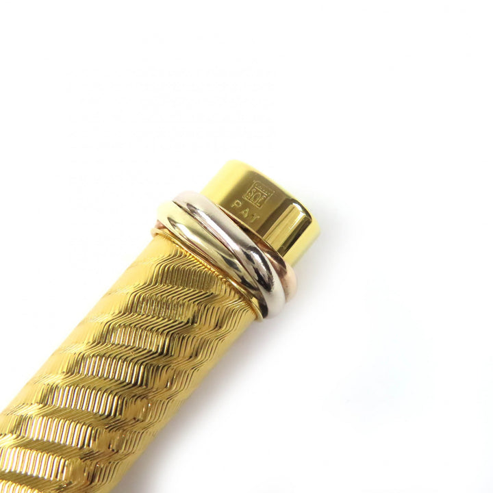 極美品△Cartier カルティエ ヴィンテージ トリニティ 螺旋柄 キャップ式 ボールペン ゴールド ケース付き フランス製 メンズ オススメ◎