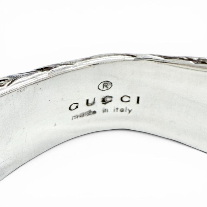 美品△GUCCI グッチ 455302 AG925 インターロッキングG アラベスク エングレービング リング 指輪 シルバー 12 JP11号 重量11.3g 伊製