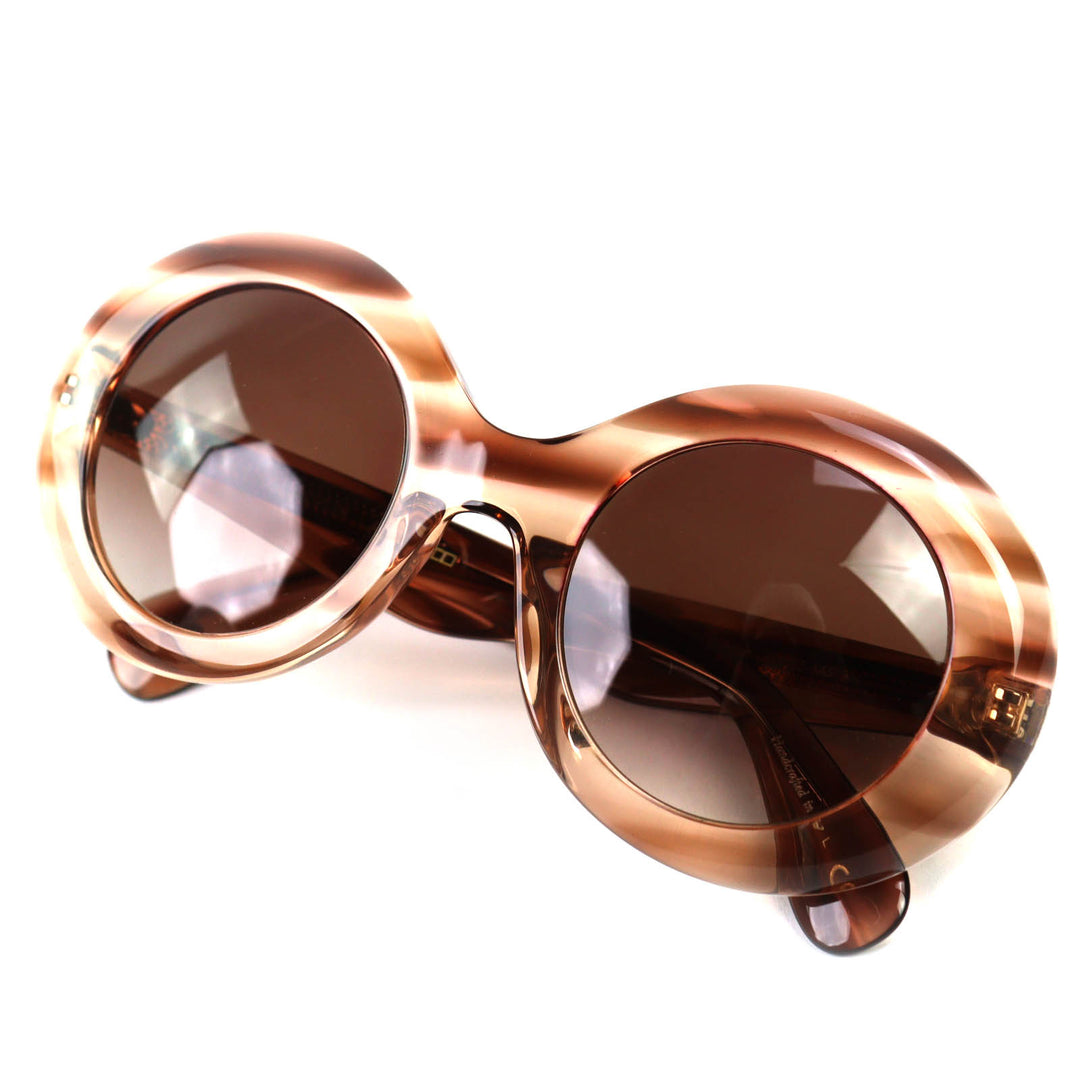 美品◇OLIVER PEOPLES オリバーピープルズ OV5478SU DEJEANNE ラウンドフレーム サングラス クリアブラウン 50□25 145 伊製 レディース