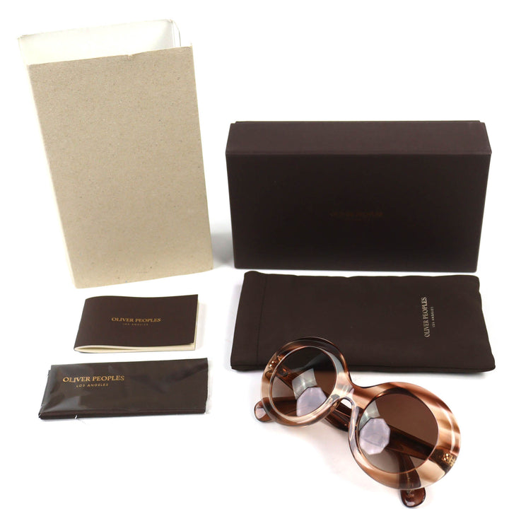 美品◇OLIVER PEOPLES オリバーピープルズ OV5478SU DEJEANNE ラウンドフレーム サングラス クリアブラウン 50□25 145 伊製 レディース