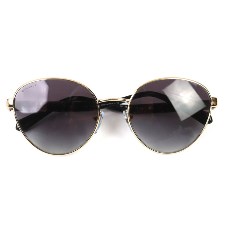 美品◇BVLGARI ブルガリ セルペンティ 6155 ボストンフレーム サングラス ブラック ゴールド 55□18 140 デモレンズ ケース付 イタリア製