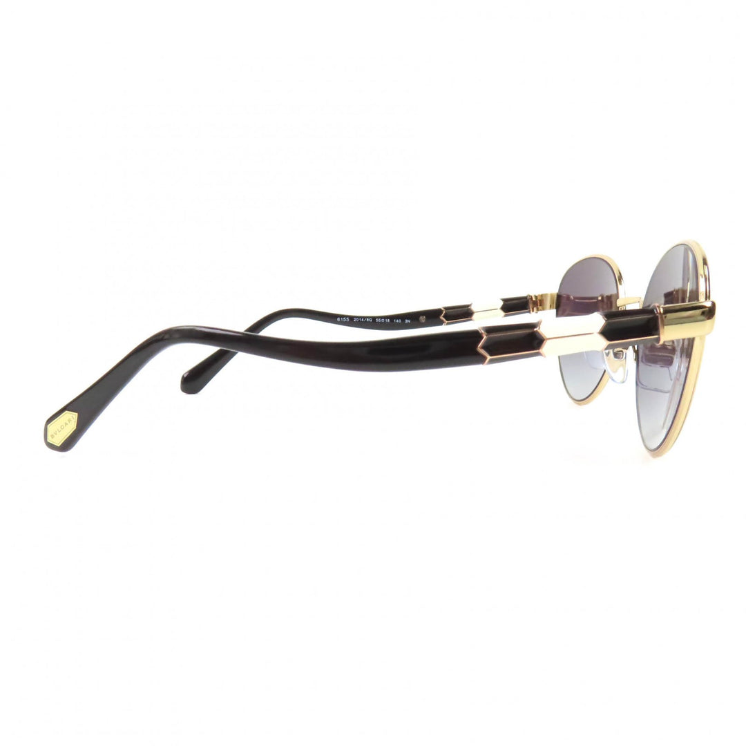 美品◇BVLGARI ブルガリ セルペンティ 6155 ボストンフレーム サングラス ブラック ゴールド 55□18 140 デモレンズ ケース付 イタリア製