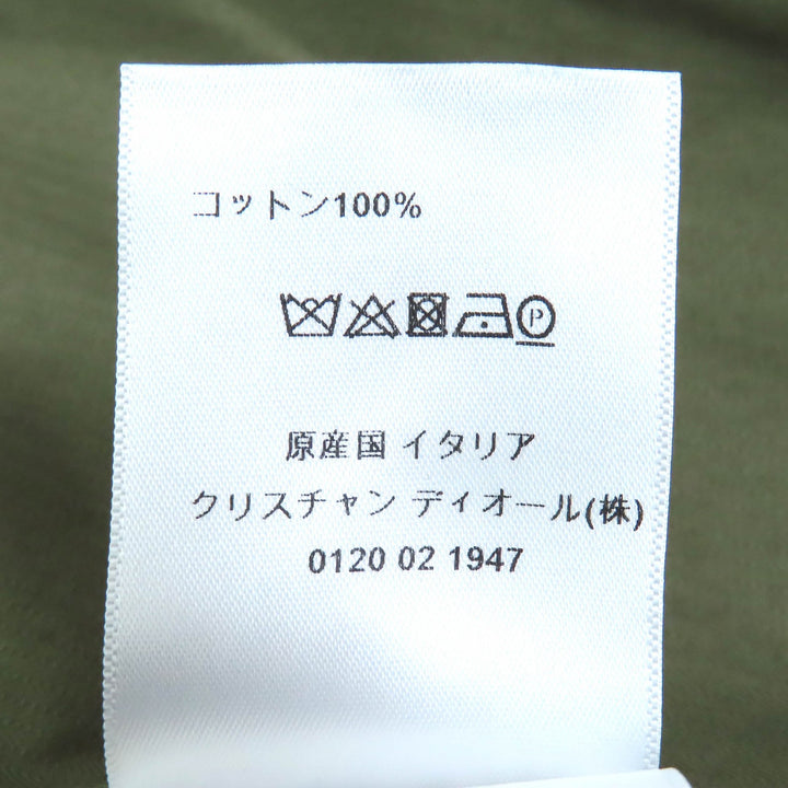 美品△Christian Dior クリスチャンディオール 857M82A3726 コットン100% Bee刺繍 フード付き ミリタリー ケープコート カーキ XS 正規品