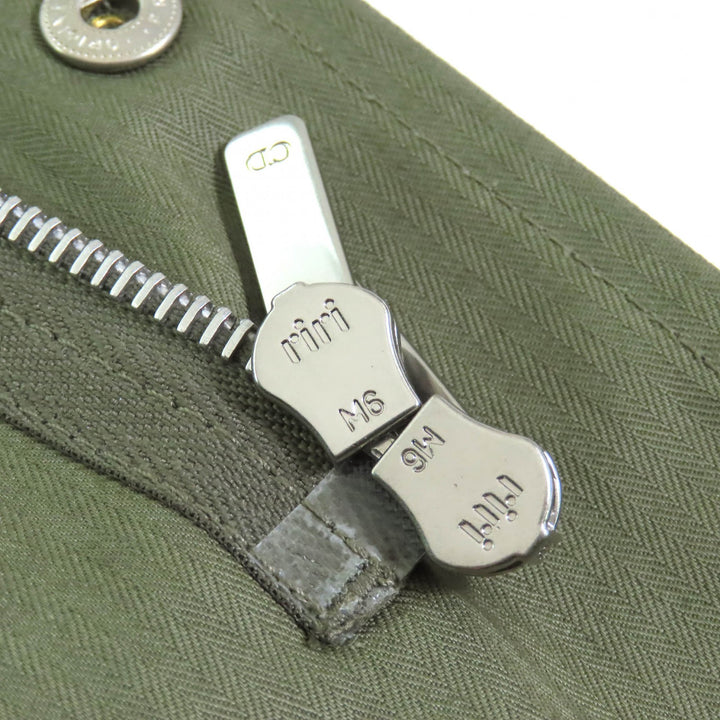 美品△Christian Dior クリスチャンディオール 857M82A3726 コットン100% Bee刺繍 フード付き ミリタリー ケープコート カーキ XS 正規品