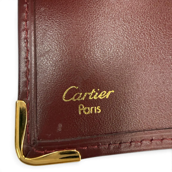 極美品☆Cartier カルティエ マストドゥカルティエ Cモチーフ レザー ロングウォレット 長財布 ボルドー ゴールド金具 イタリア製 箱付き
