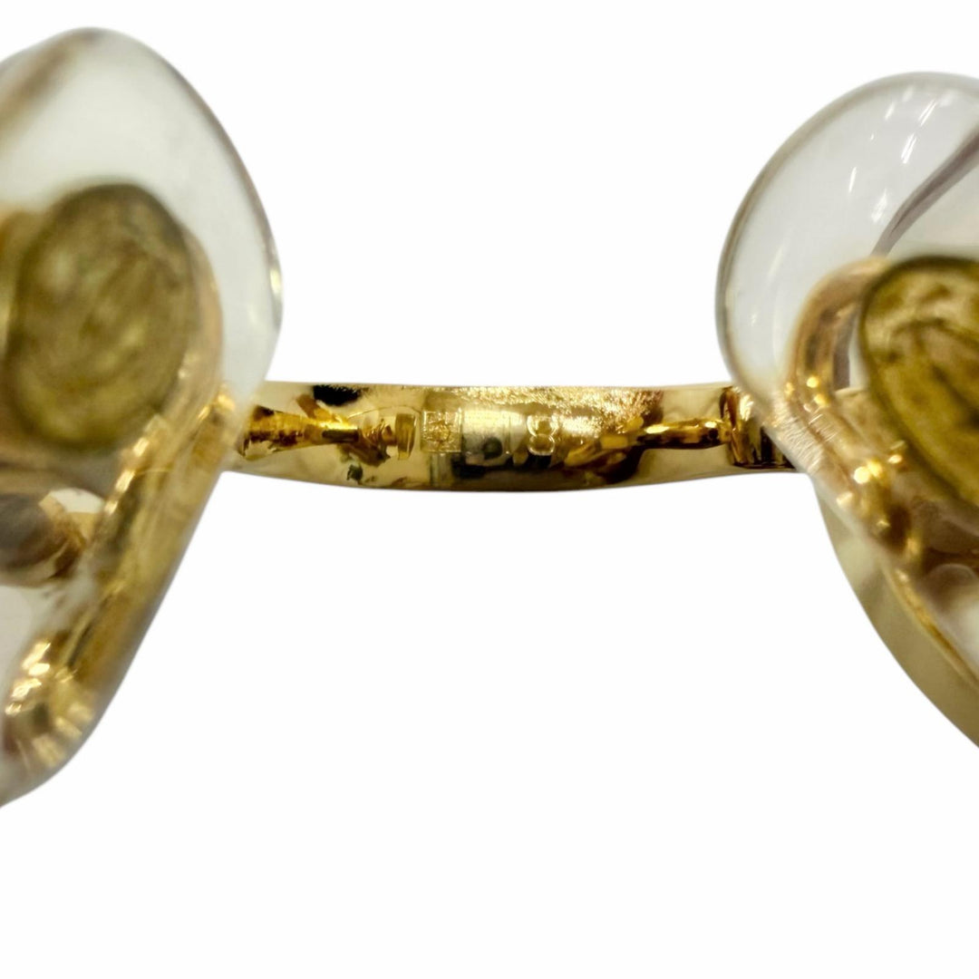 美品□Cartier カルティエ オーバルレンズ ツーポイント リムレス メガネ 眼鏡 アイウェア ゴールド ブラウン □18 度入り フランス製
