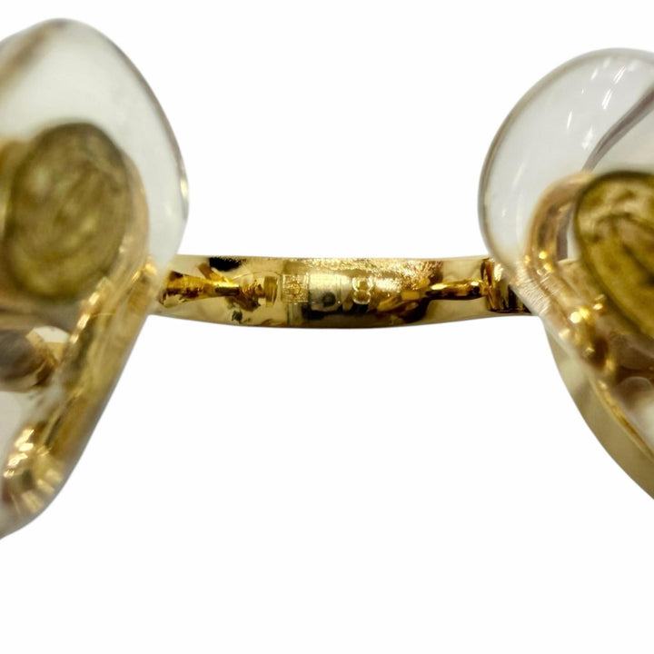 美品□Cartier カルティエ オーバルレンズ ツーポイント リムレス メガネ 眼鏡 アイウェア ゴールド ブラウン □18 度入り フランス製