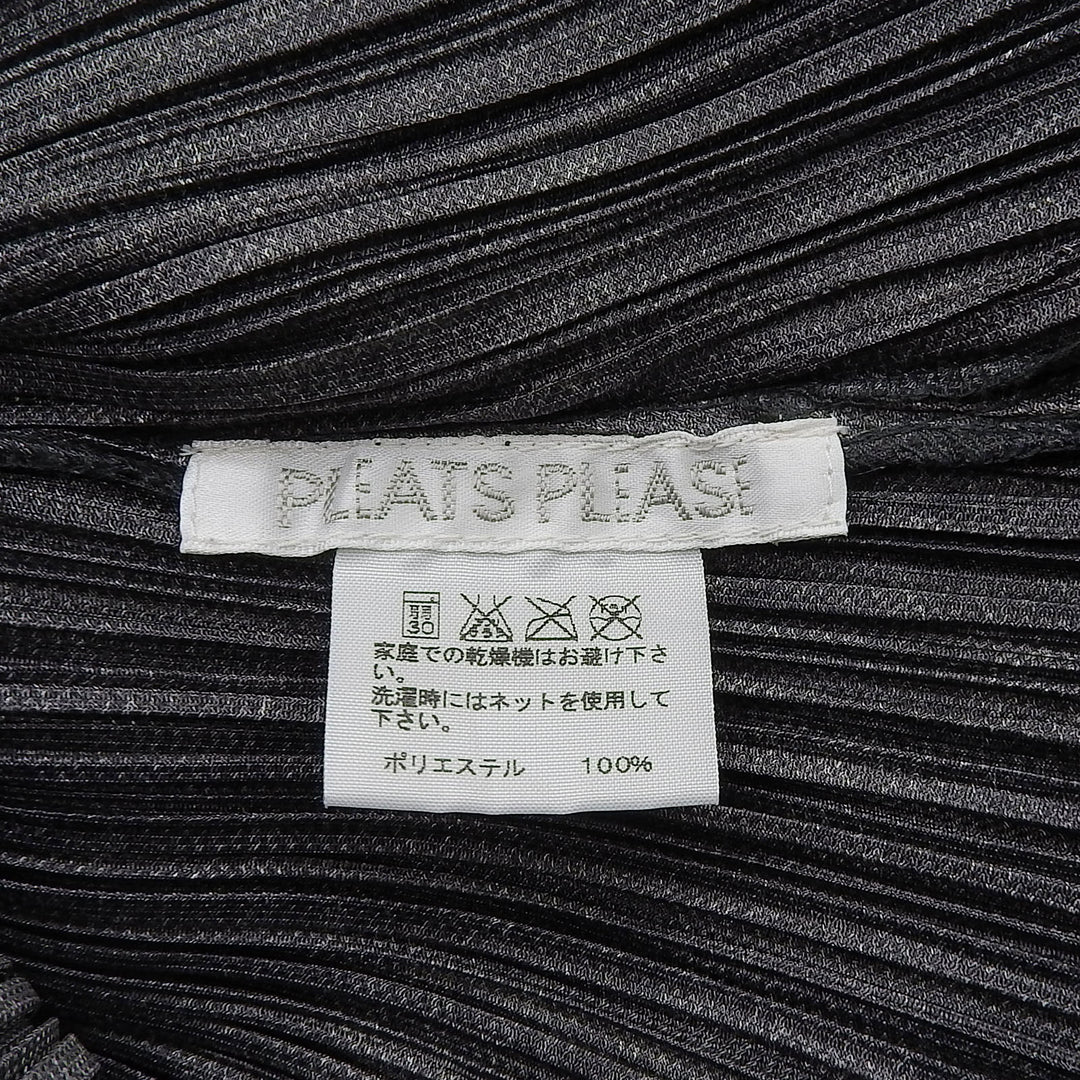 極美品▲PLEATS PLEASE プリーツプリーズ イッセイミヤケ PP81-JK421 デニム転写 フレンチスリーブ チュニック トップス 3 日本製 正規品
