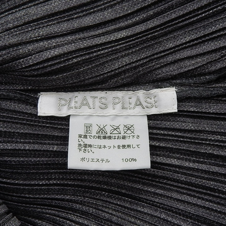 極美品▲PLEATS PLEASE プリーツプリーズ イッセイミヤケ PP81-JK421 デニム転写 フレンチスリーブ チュニック トップス 3 日本製 正規品