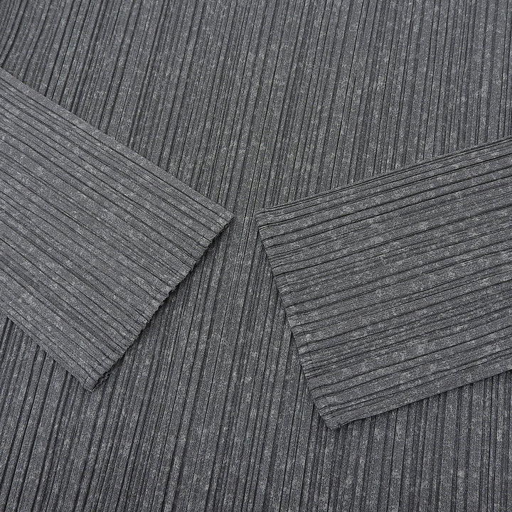 極美品▲PLEATS PLEASE プリーツプリーズ イッセイミヤケ PP01-JK112 七分袖 カットソー トップス グレー 3 日本製 正規品 レディース