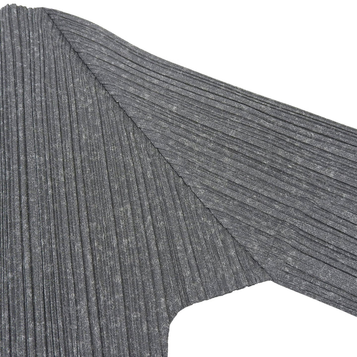 極美品▲PLEATS PLEASE プリーツプリーズ イッセイミヤケ PP01-JK112 七分袖 カットソー トップス グレー 3 日本製 正規品 レディース