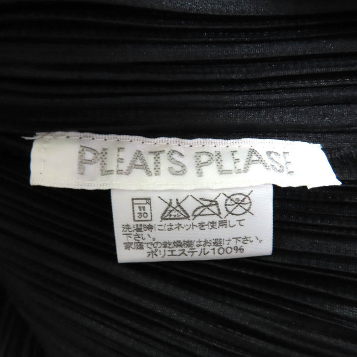 極美品◇PLEATS PLEASE プリーツプリーズ イッセイミヤケ PP33-JK692 青い鳥 カットワーク 半袖 トップス 黒 3 日本製 正規品 レディース