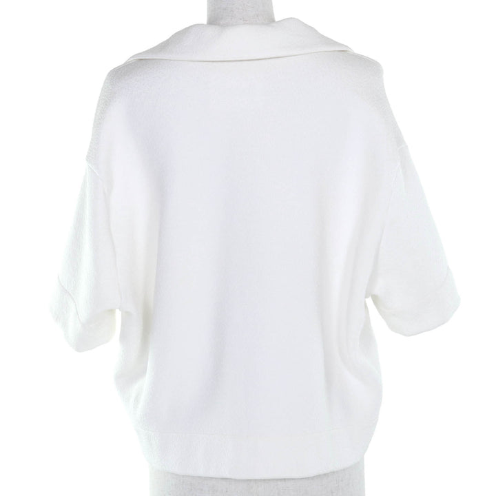 美品◇JIL SANDER ジルサンダー 25SS J02GL0108 ドロップショルダー Vネック 半袖シャツ プルオーバー 白 34 ハンガー付き 伊製 正規品