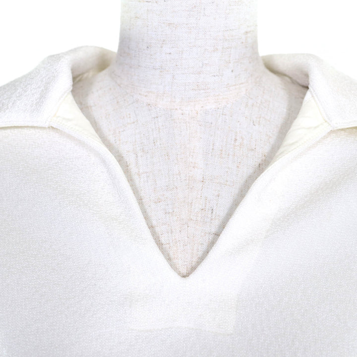 美品◇JIL SANDER ジルサンダー 25SS J02GL0108 ドロップショルダー Vネック 半袖シャツ プルオーバー 白 34 ハンガー付き 伊製 正規品