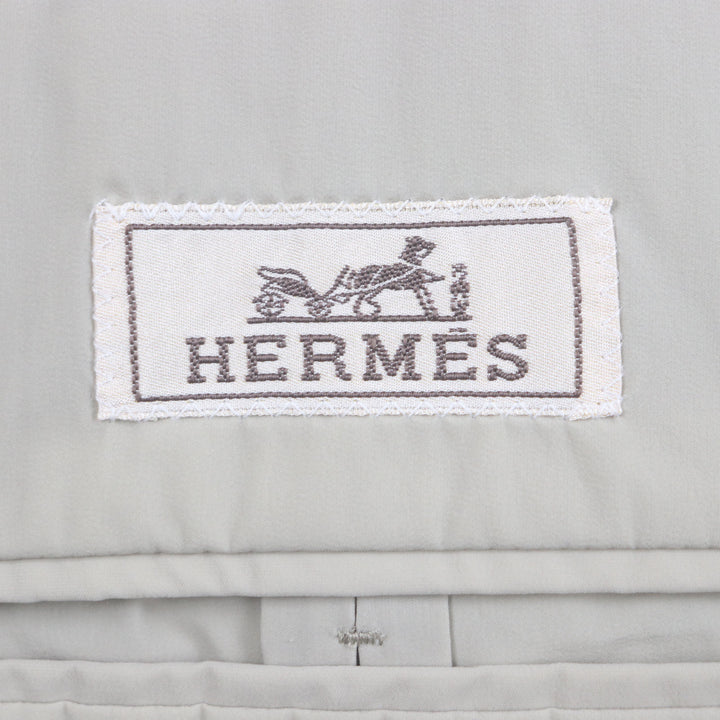 極美品▼HERMES エルメス 22AW シルバー金具 中綿入り 軽量 シングル チェスター モッズコート カーキ 50 イタリア製 正規品 メンズ
