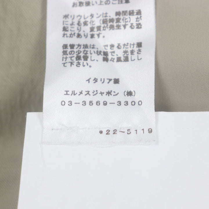 極美品▼HERMES エルメス 22AW シルバー金具 中綿入り 軽量 シングル チェスター モッズコート カーキ 50 イタリア製 正規品 メンズ