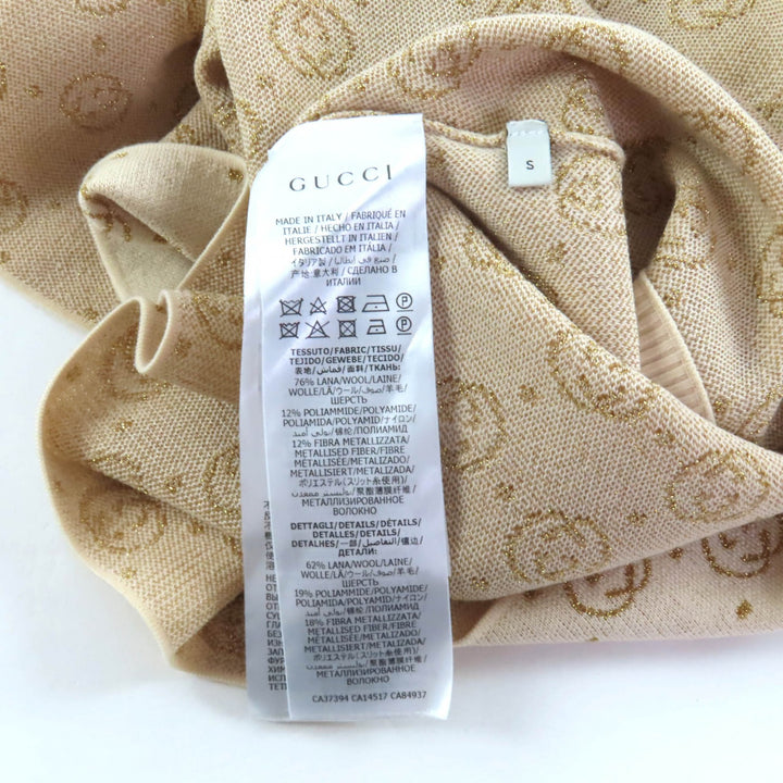 極美品★GUCCI グッチ 605910/605923 インターロッキングG ラメ ニット カーディガン＋スカート セットアップ カーデXS/スカートS 正規品