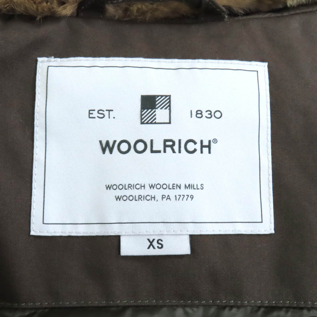 美品★WOOLRICH ウールリッチ WWOU0351 COCOON PARKA ラビットファー・フード付 比翼仕立て ダウンコート カーキ XS 正規品 レディース
