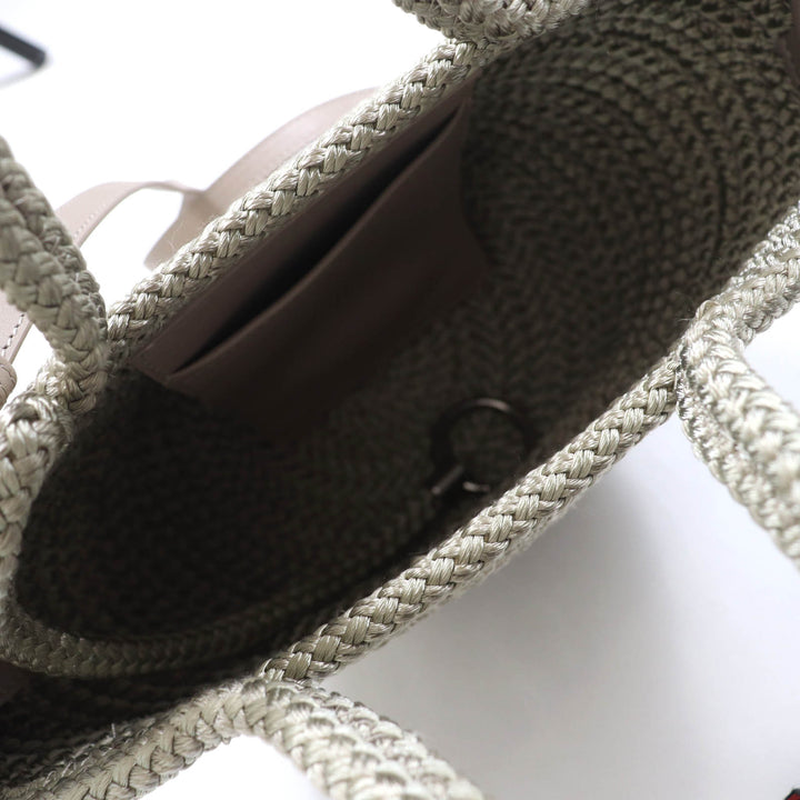 極美品★BALENCIAGA バレンシアガ 695612 イビザ スモール ロゴパッチ付 2way バスケットバッグ カーキ 保存袋付 イタリア製 レディース