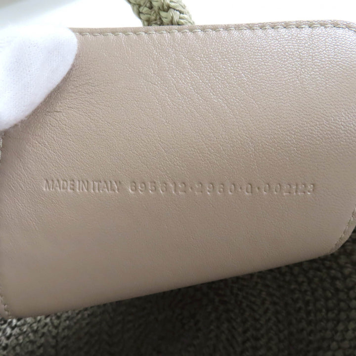 極美品★BALENCIAGA バレンシアガ 695612 イビザ スモール ロゴパッチ付 2way バスケットバッグ カーキ 保存袋付 イタリア製 レディース
