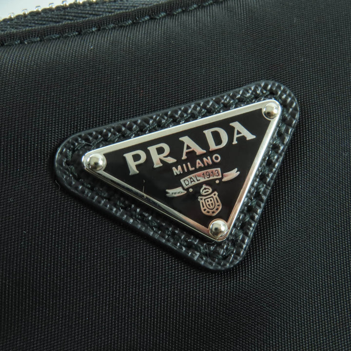 未使用品☆PRADA プラダ 1BH204 Re-Edition トライアングルロゴ ポーチ付 2WAY ハンド ショルダーバッグ ブラック イタリア製 レディース