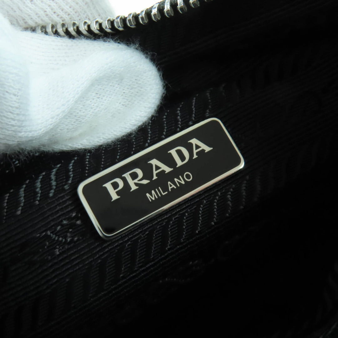 未使用品☆PRADA プラダ 1BH204 Re-Edition トライアングルロゴ ポーチ付 2WAY ハンド ショルダーバッグ ブラック イタリア製 レディース