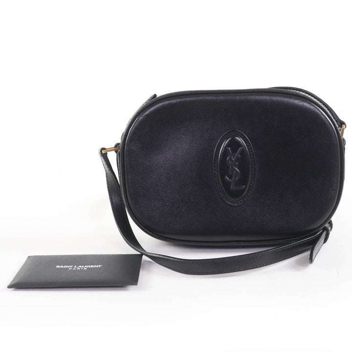 極美品☆SAINT LAURENT PARIS サンローランパリ 582673 YSLロゴ カメラバッグ レザー ショルダーバッグ ブラック イタリア製 レディース