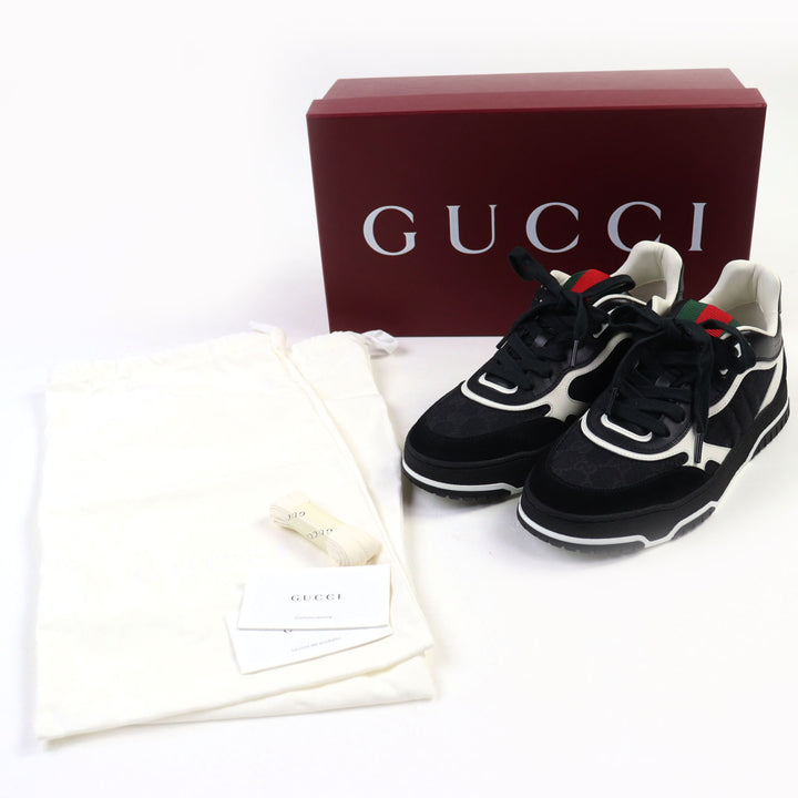 未使用品◇GUCCI グッチ 24AW 807057 リウェブ GGキャンバス シェリーライン スニーカー 黒 39.5 箱・保存袋付き レディース メンズ可◎