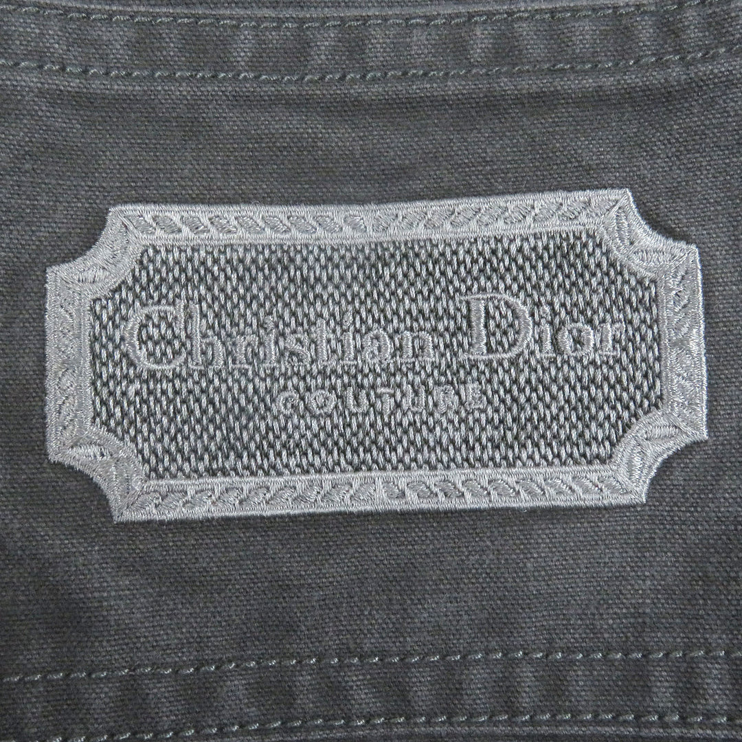 未使用品□DIOR ディオール オム 383D587AY520 クチュール ロゴワッペン ウォッシュ加工 長袖 デニムシャツ グレー 39 日本製 正規品
