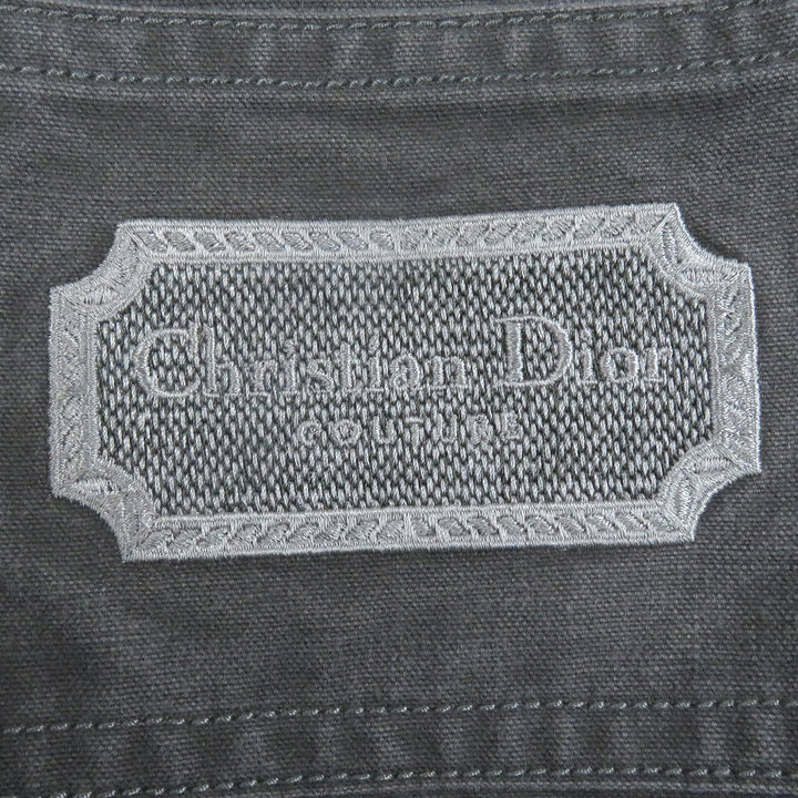 未使用品□DIOR ディオール オム 383D587AY520 クチュール ロゴワッペン ウォッシュ加工 長袖 デニムシャツ グレー 39 日本製 正規品