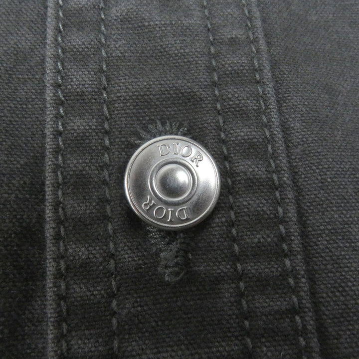 未使用品□DIOR ディオール オム 383D587AY520 クチュール ロゴワッペン ウォッシュ加工 長袖 デニムシャツ グレー 39 日本製 正規品