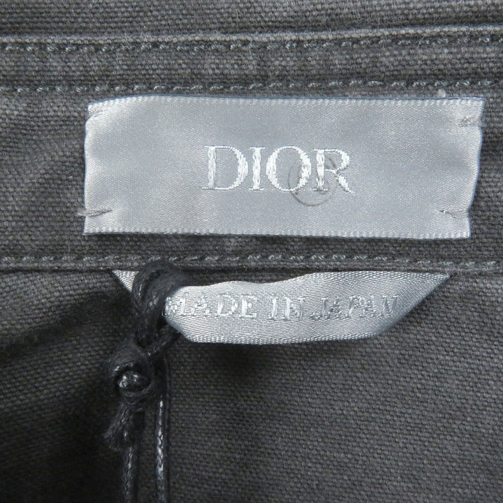 未使用品□DIOR ディオール オム 383D587AY520 クチュール ロゴワッペン ウォッシュ加工 長袖 デニムシャツ グレー 39 日本製 正規品