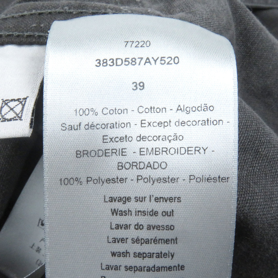 未使用品□DIOR ディオール オム 383D587AY520 クチュール ロゴワッペン ウォッシュ加工 長袖 デニムシャツ グレー 39 日本製 正規品