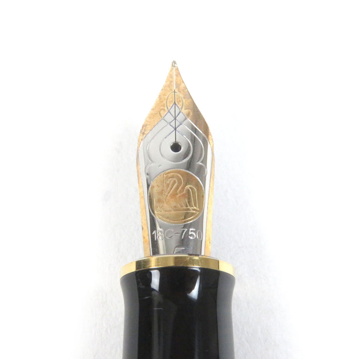 極美品□PERIKAN ペリカン M900 スーベレーン ビッグトレド ペン先18K Fニブ キャップ式 万年筆 ブラック ゴールド ケース付き ドイツ製