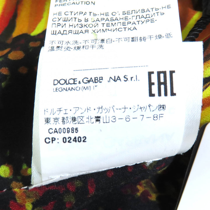 未使用品△DOLCE&amp;GABBANA ドルチェ＆ガッバーナ F28PGT 黒タグ 裏地フローラルプリント ロゴボタン ツイード ジャケット 36 正規品 伊製