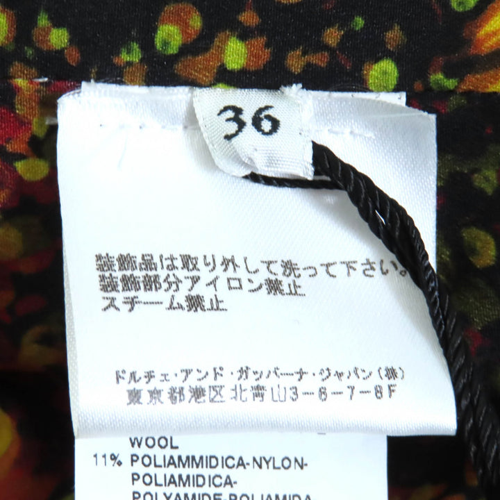 未使用品△DOLCE&amp;GABBANA ドルチェ＆ガッバーナ F28PGT 黒タグ 裏地フローラルプリント ロゴボタン ツイード ジャケット 36 正規品 伊製