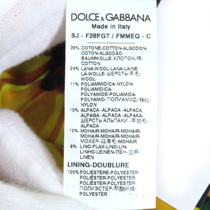 未使用品△DOLCE&amp;GABBANA ドルチェ＆ガッバーナ F28PGT 黒タグ 裏地フローラルプリント ロゴボタン ツイード ジャケット 36 正規品 伊製