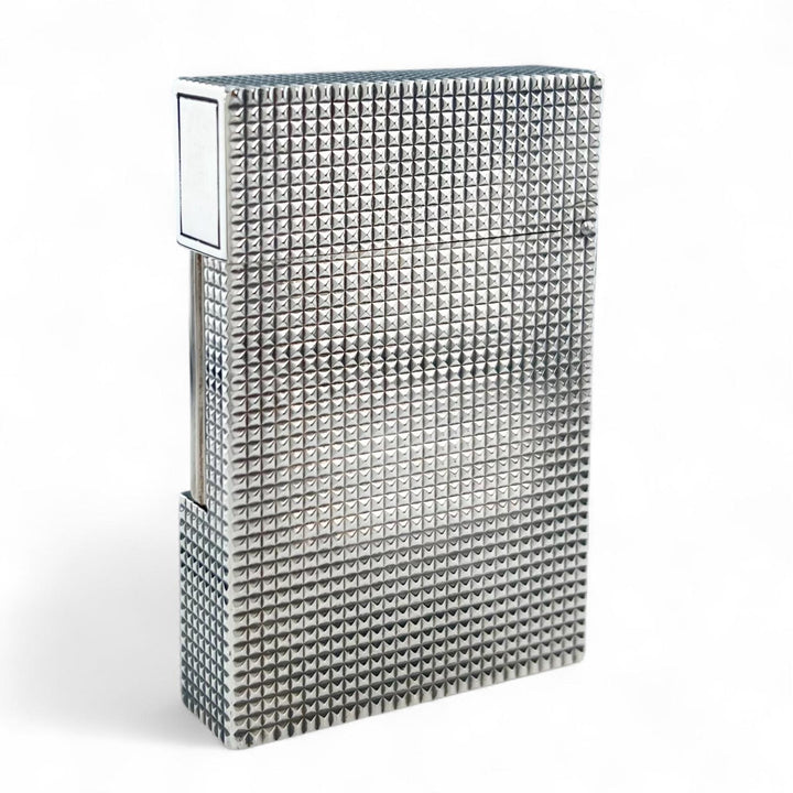 美品▲Dupont デュポン ライン2 ダイヤモンドヘッド ローラー式 喫煙具 ガスライター シルバー フランス製 メンズ 着火確認済み