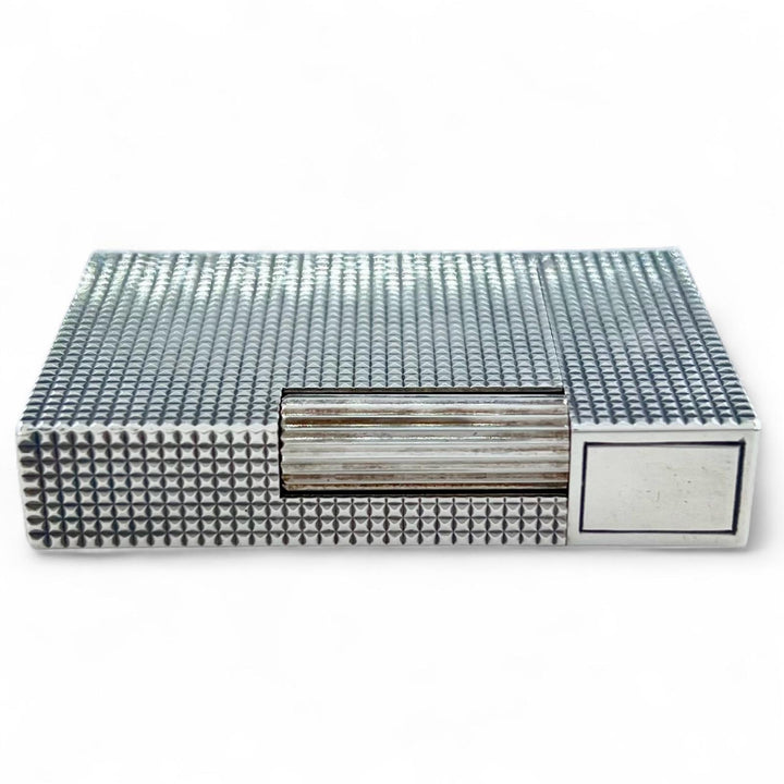 美品▲Dupont デュポン ライン2 ダイヤモンドヘッド ローラー式 喫煙具 ガスライター シルバー フランス製 メンズ 着火確認済み