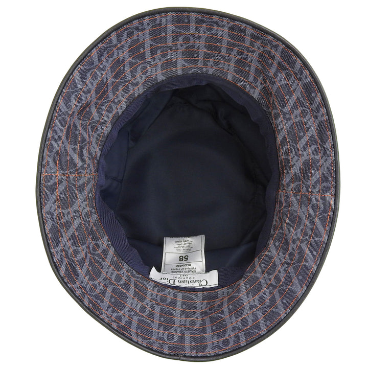 美品▲Christian Dior クリスチャンディオール ヴィンテージ BLD04002 コットン100％ トロッター柄 チャーム付 バケットハット 58 正規品