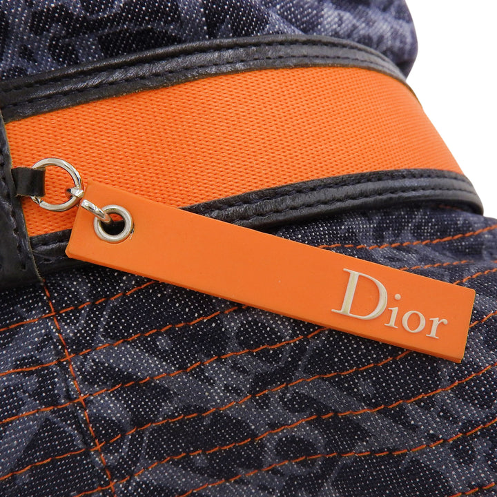 美品▲Christian Dior クリスチャンディオール ヴィンテージ BLD04002 コットン100％ トロッター柄 チャーム付 バケットハット 58 正規品