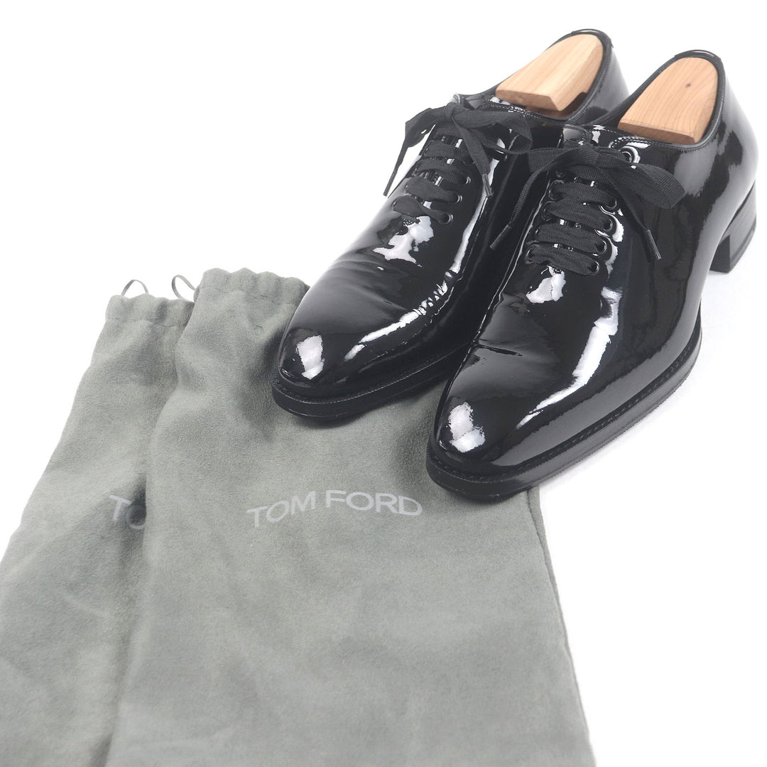 未使用品□TOM FORD トムフォード 23AW Patent lace-up shoes EDGAR パテントレザー ダービーシューズ ドレスシューズ 7 保存袋付き 伊製