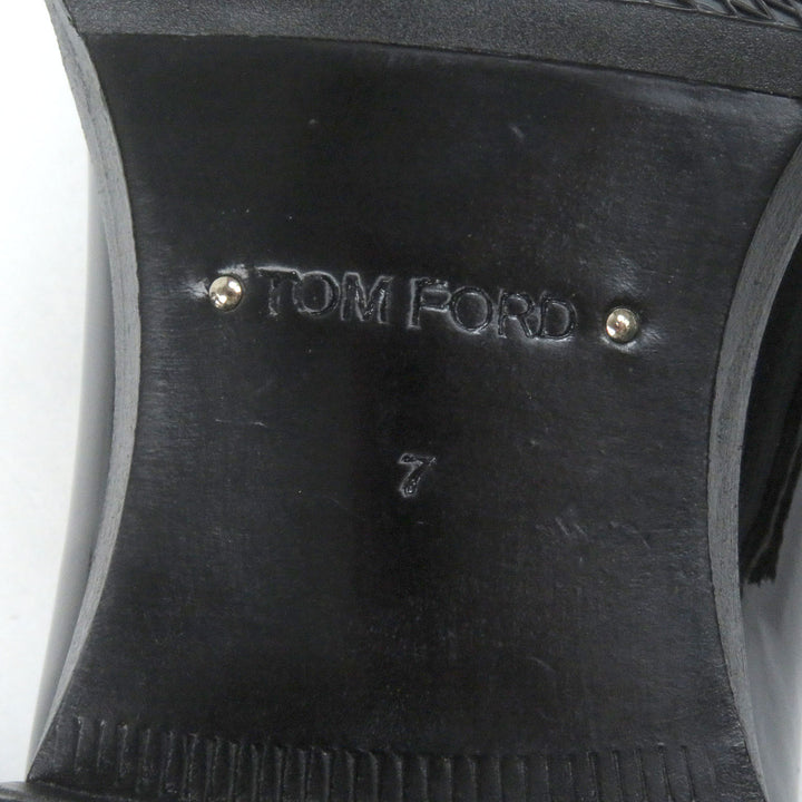 未使用品□TOM FORD トムフォード 23AW Patent lace-up shoes EDGAR パテントレザー ダービーシューズ ドレスシューズ 7 保存袋付き 伊製