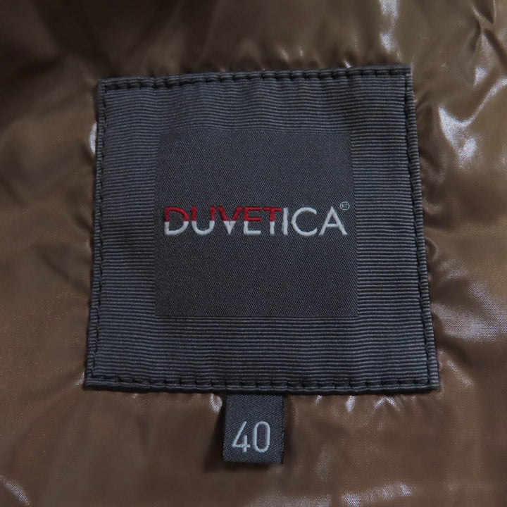 良品☆DUVETICA デュベティカ ACE フード付 ZIP UP ダウンコート ブラウン 40 ブルガリア製 正規品 レディース