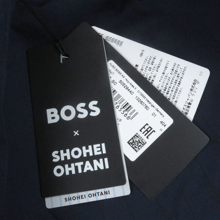 未使用品□BOSS SHOHEI OHTANI ボス 大谷翔平 ウールブレンド 袖レザー ベースボールジャンパー スタジャン ネイビー 44 正規品 メンズ