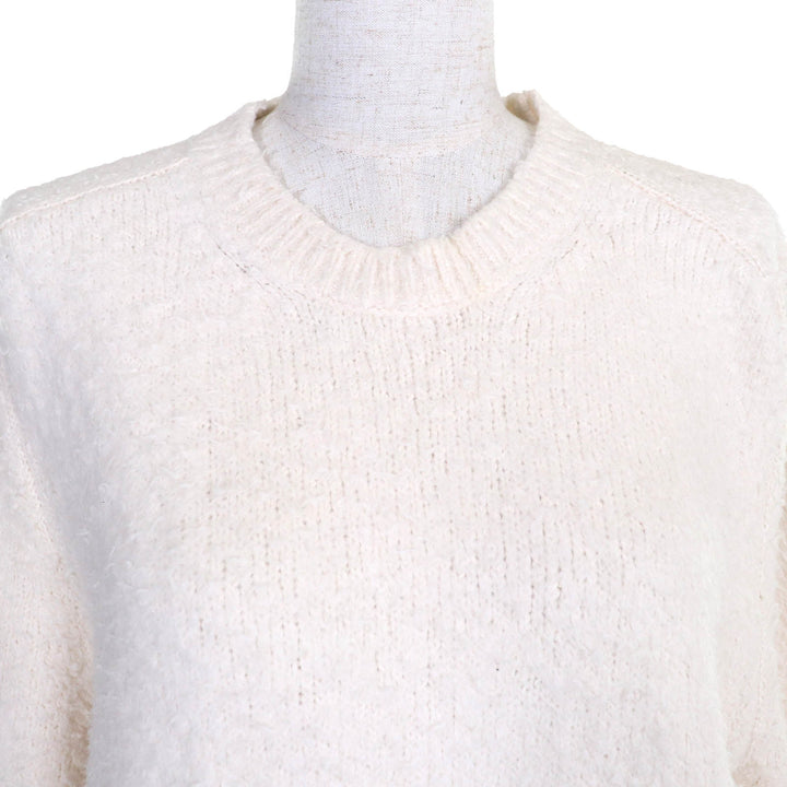 美品△Maison Margiela 4 メゾンマルジェラ4 21AW 551GP0225 コットン 4ステッチ クルーネック 長袖ニット セーター アイボリー S　正規品