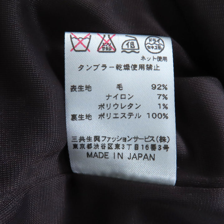 極美品◇LEONARD FASHION レオナール ファッション ウール 花柄 ひざ丈 ノースリーブ ワンピース ダークブラウン 38 日本製 正規品