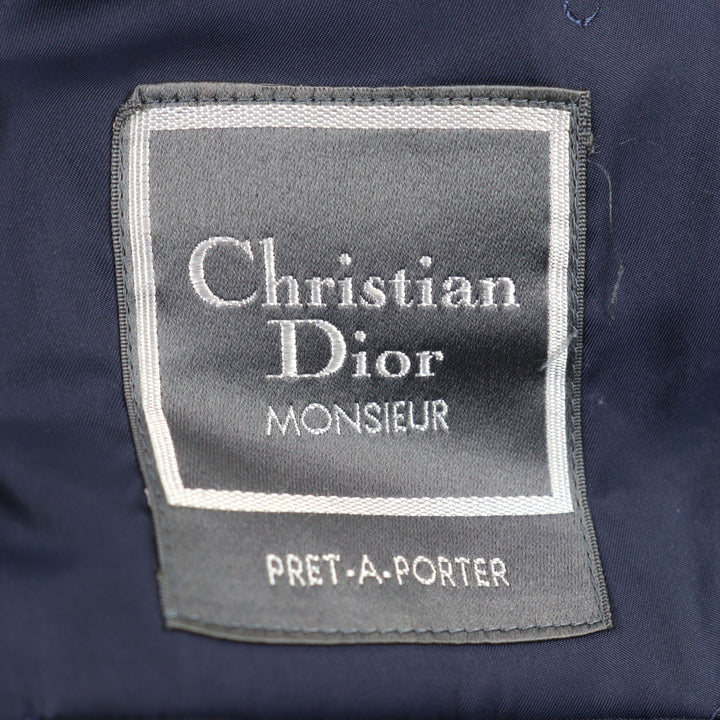 美品○Christian Dior MONSIEUR クリスチャンディオールムッシュ ヴィンテージ ウール モヘア混 ロゴボタン 紺ブレザー 96-82-180
