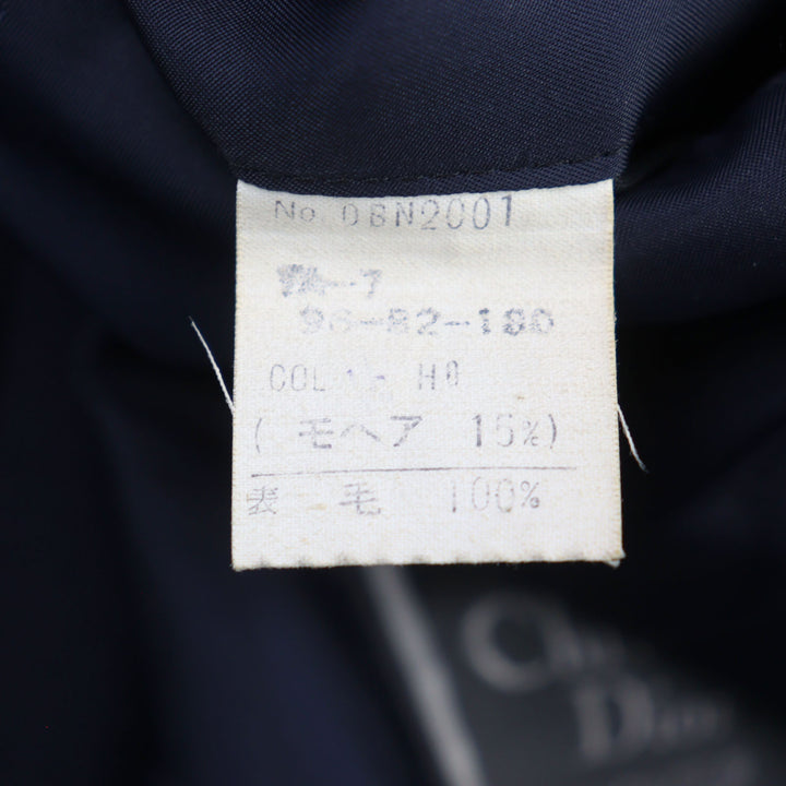 美品○Christian Dior MONSIEUR クリスチャンディオールムッシュ ヴィンテージ ウール モヘア混 ロゴボタン 紺ブレザー 96-82-180